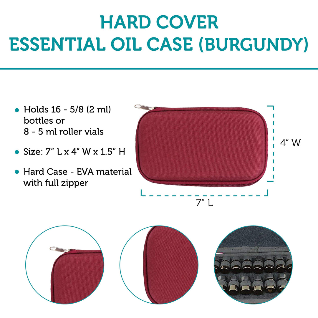 5/8 & 1/4 Dram Hard-Shell Sample Case (Burgundy) Cases Your Oil Tools 