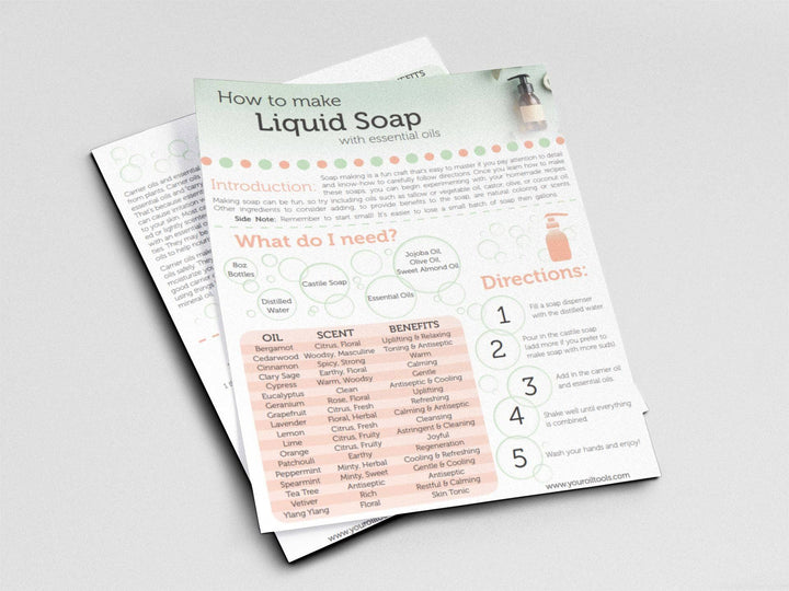 Make Liquid Soap with Essentials Oils Tear Sheet DIY Your Oil Tools 