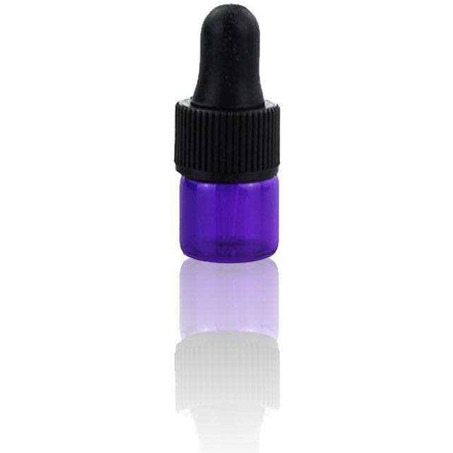 1 ml Purple Glass Vials w/ Black Dropper (Pack of 5) Sample Bottles Got Oils? 