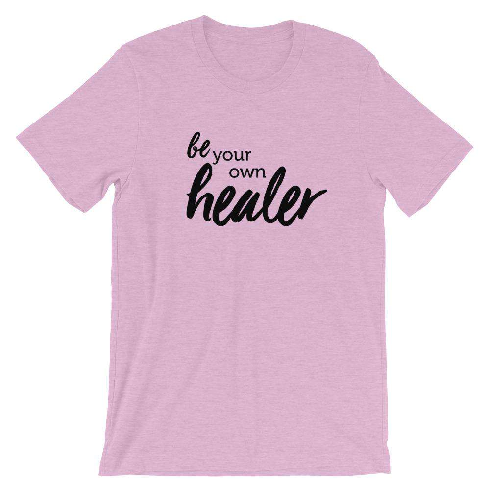 Be Your Own Healer Short-Sleeve Unisex T-Shirt Apparel Your Oil Tools Heather Prism Lilac XS 