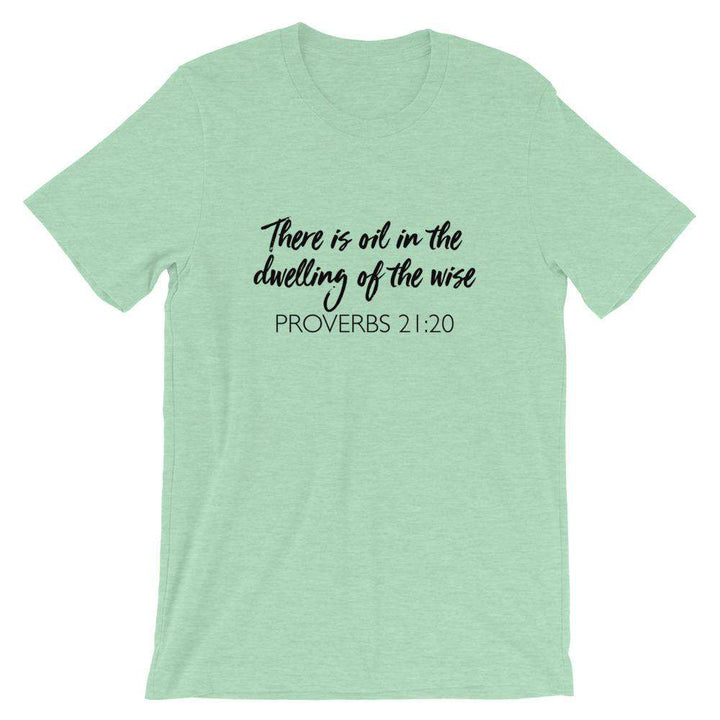 Dwelling of the Wise (Light) Short-Sleeve Unisex T-Shirt Apparel Your Oil Tools Heather Prism Mint XS 