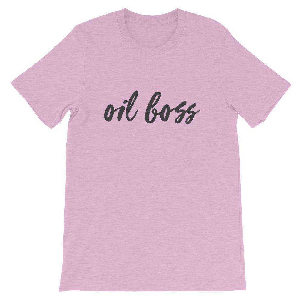 Oil Boss (Light) Short-Sleeve Unisex T-Shirt Apparel Your Oil Tools Heather Prism Lilac XS 