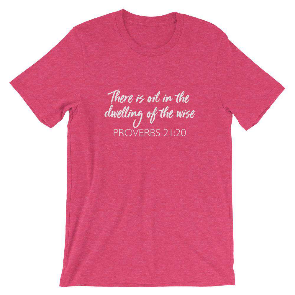 Dwelling of the Wise (Dark) Short-Sleeve Unisex T-Shirt Apparel Your Oil Tools Heather Raspberry S 