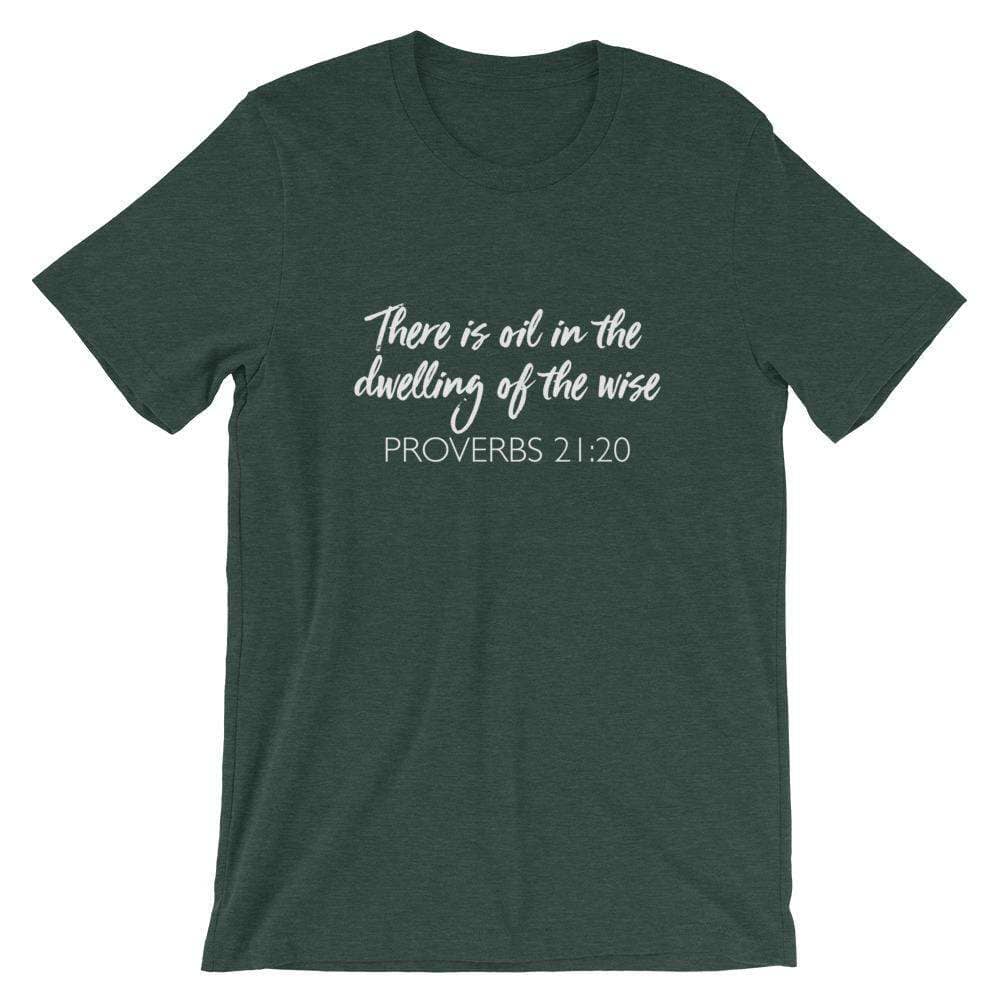 Dwelling of the Wise (Dark) Short-Sleeve Unisex T-Shirt Apparel Your Oil Tools Heather Forest S 