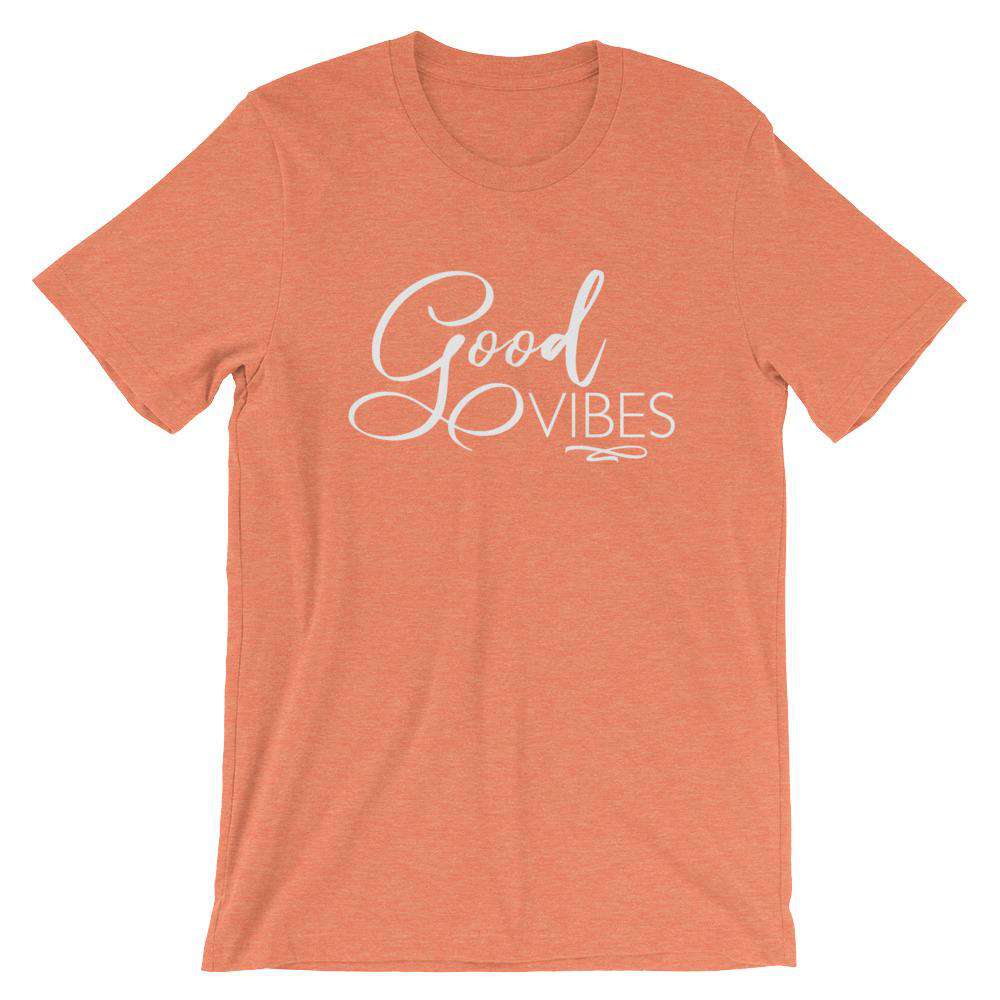 Good Vibes (Dark) Short-Sleeve Unisex T-Shirt Apparel Your Oil Tools Heather Orange S 