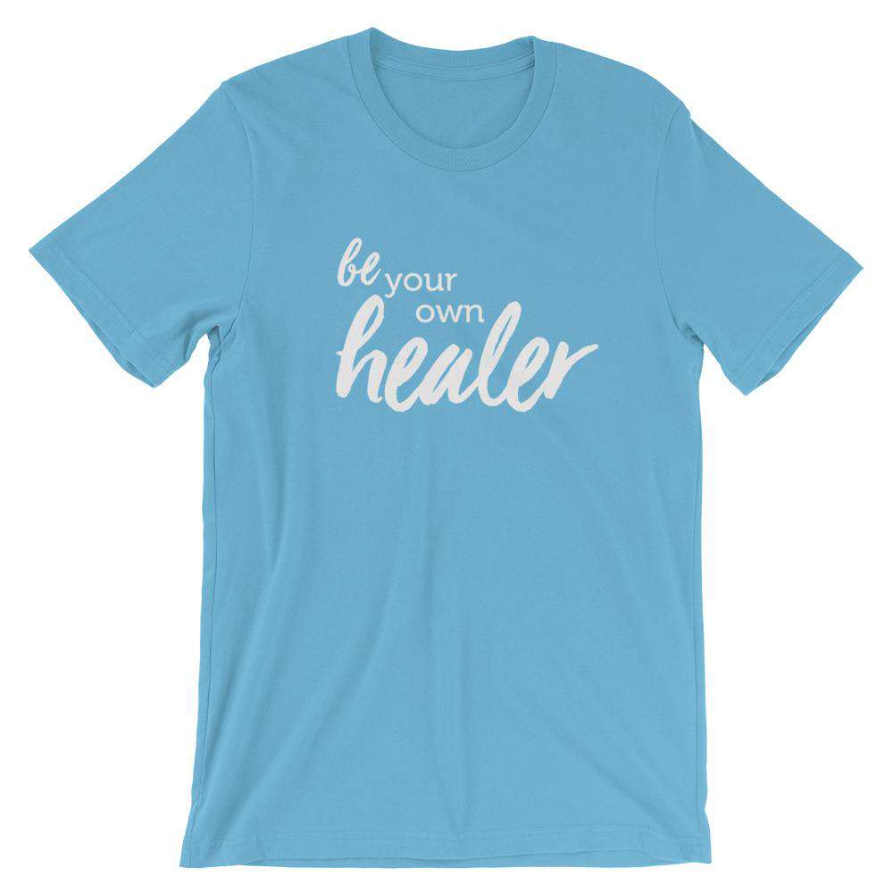 Be Your Own Healer (Light) Short-Sleeve Unisex T-Shirt Apparel Your Oil Tools Ocean Blue S 
