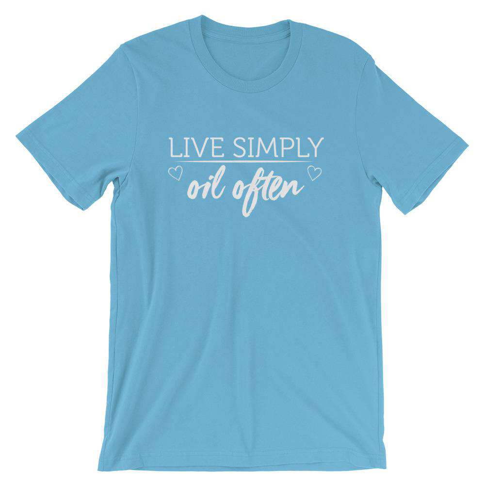 Live Simply (Dark) Short-Sleeve Unisex T-Shirt Apparel Your Oil Tools Ocean Blue S 