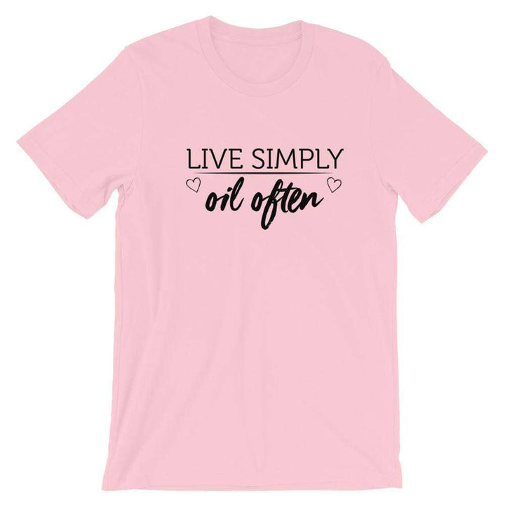 Live Simply (Light) Short-Sleeve Unisex T-Shirt Apparel Your Oil Tools Pink S 