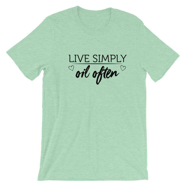 Live Simply (Light) Short-Sleeve Unisex T-Shirt Apparel Your Oil Tools Heather Prism Mint XS 