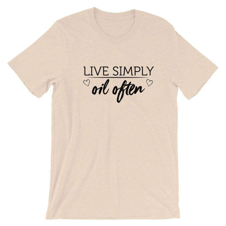 Live Simply (Light) Short-Sleeve Unisex T-Shirt Apparel Your Oil Tools Heather Dust S 