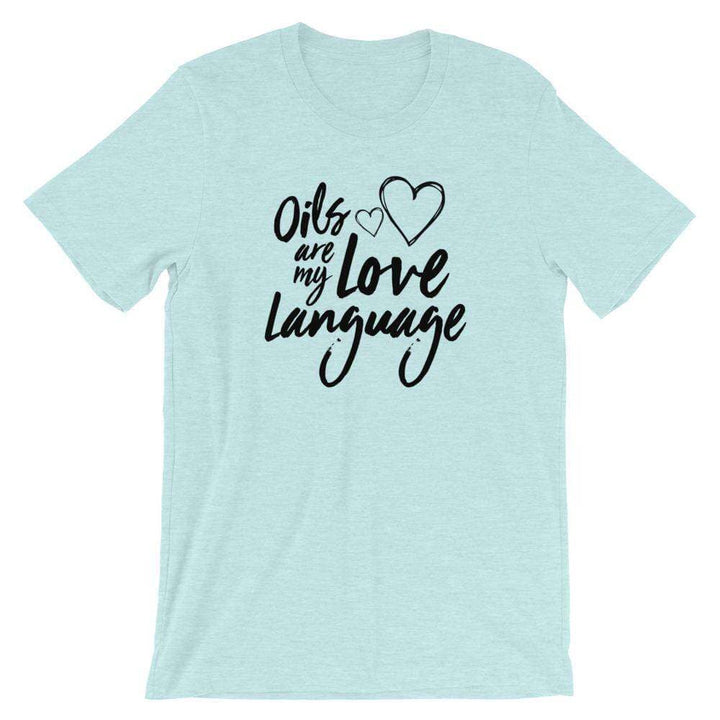 Love Language (Light) Short-Sleeve Unisex T-Shirt Apparel Your Oil Tools Heather Prism Ice Blue XS 