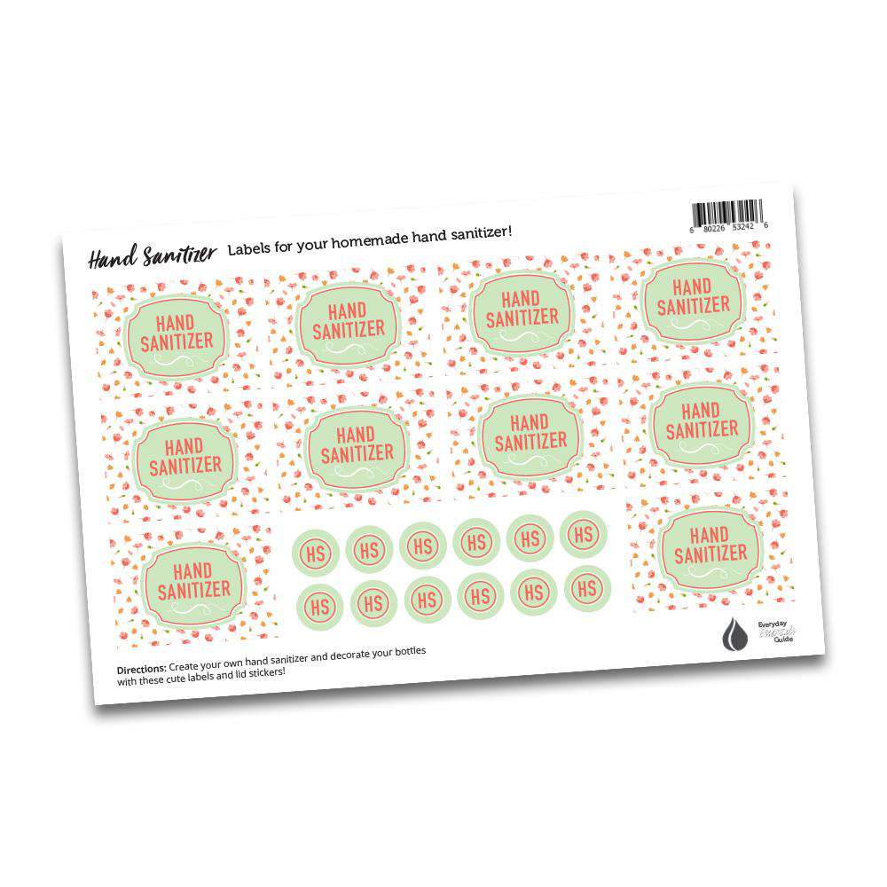 Hand Sanitizer Labels & Lid Stickers for Free Printable Hand Sanitizer Printable Label