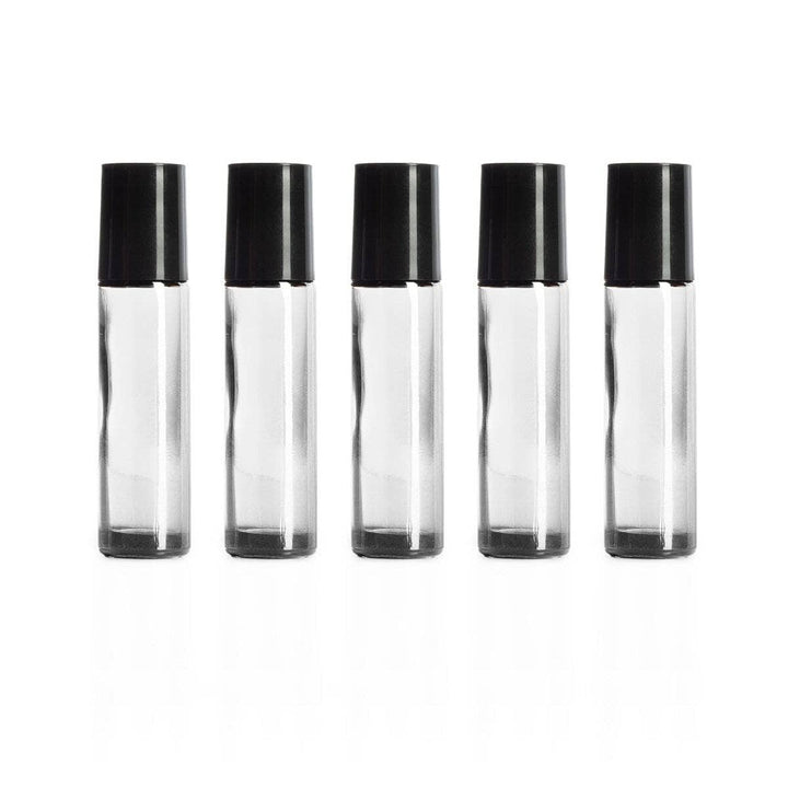 10 ml Clear Glass Bottles with Leak Guard™ Rollers (Pack of 5) Glass Roller Bottles Your Oil Tools 