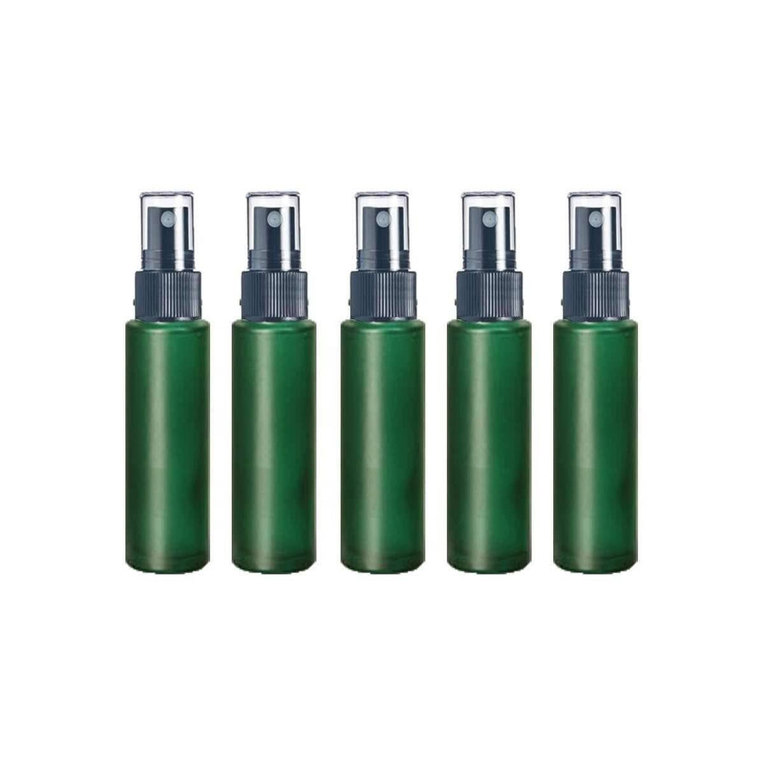 10 ml Green Frosted Glass Vial w/ Black Fine Mist Tops (Pack of 5) Glass Roller Bottles Your Oil Tools 