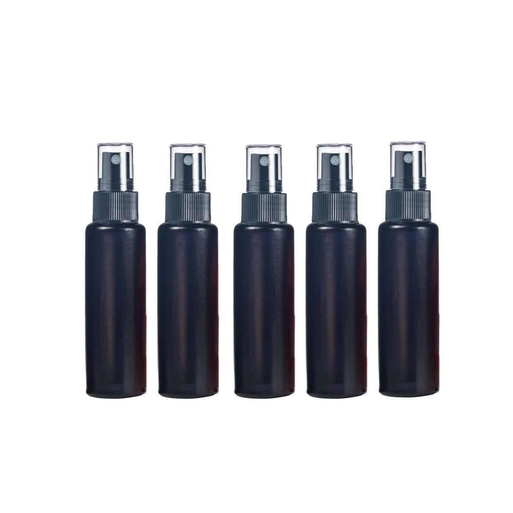 10 ml Black Frosted Glass Vial w/ Black Fine Mist Tops (Pack of 5) Glass Spray Bottles Your Oil Tools 
