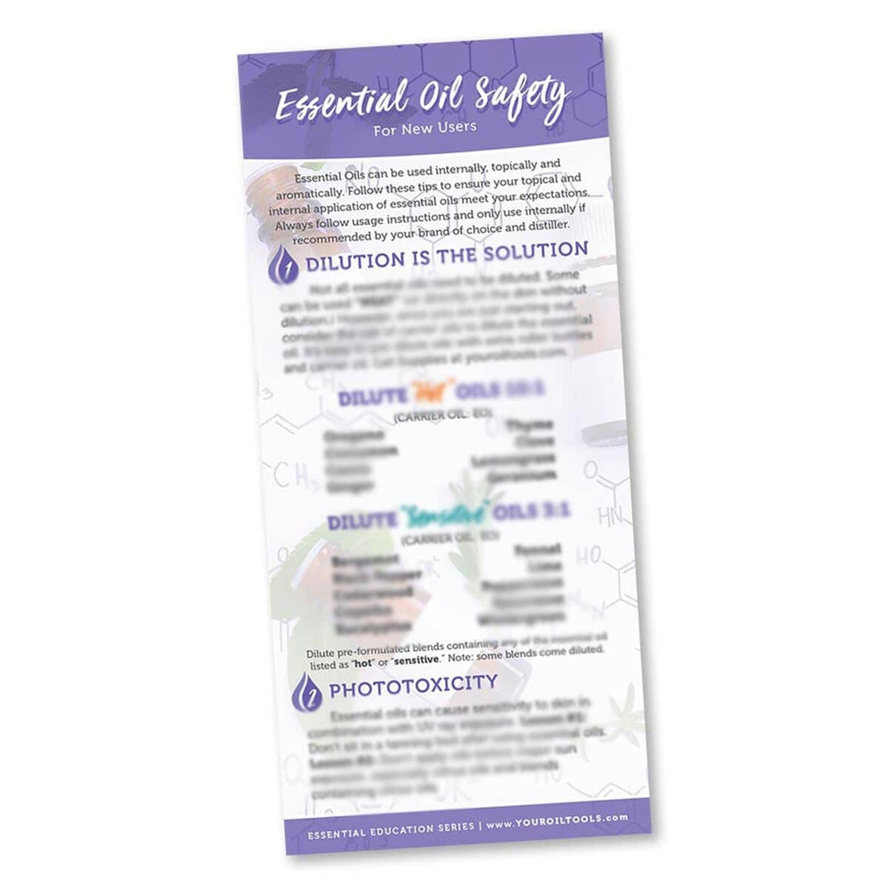 Essential Oil Safety Education Card Media Your Oil Tools 