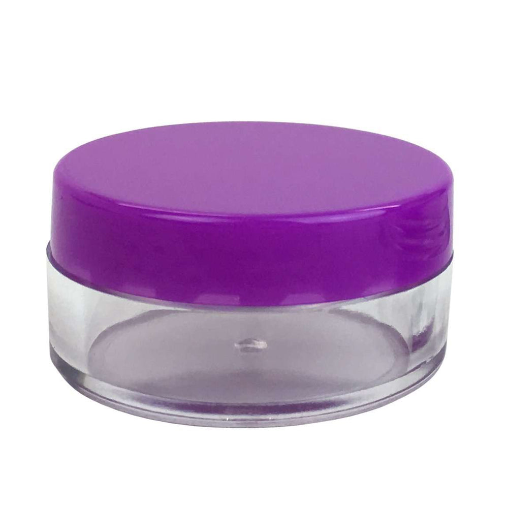 10 ml Clear Plastic Jar w/ Purple Cap Plastic Jars Your Oil Tools 
