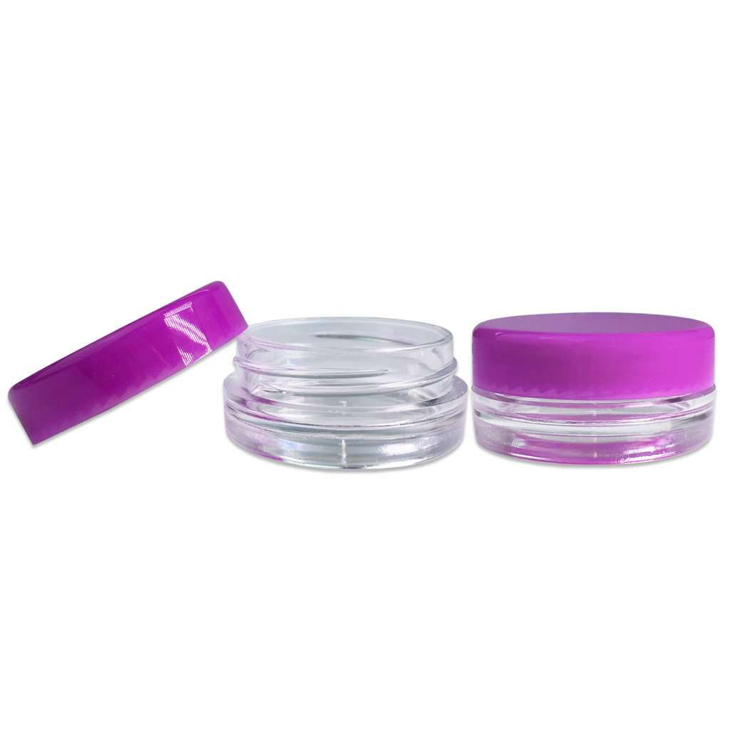 3 ml Clear PET Plastic Jar w/ Purple Cap Plastic Jars Your Oil Tools 