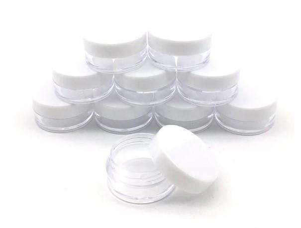 3 ml Clear PET Plastic Jar w/ White Cap Plastic Jars Your Oil Tools 