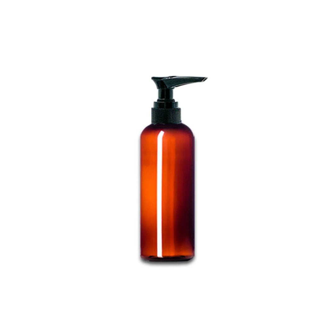 2 oz Amber PET Plastic Cosmo Bottle w/ Black Pump Top Plastic Lotion Bottles Your Oil Tools 
