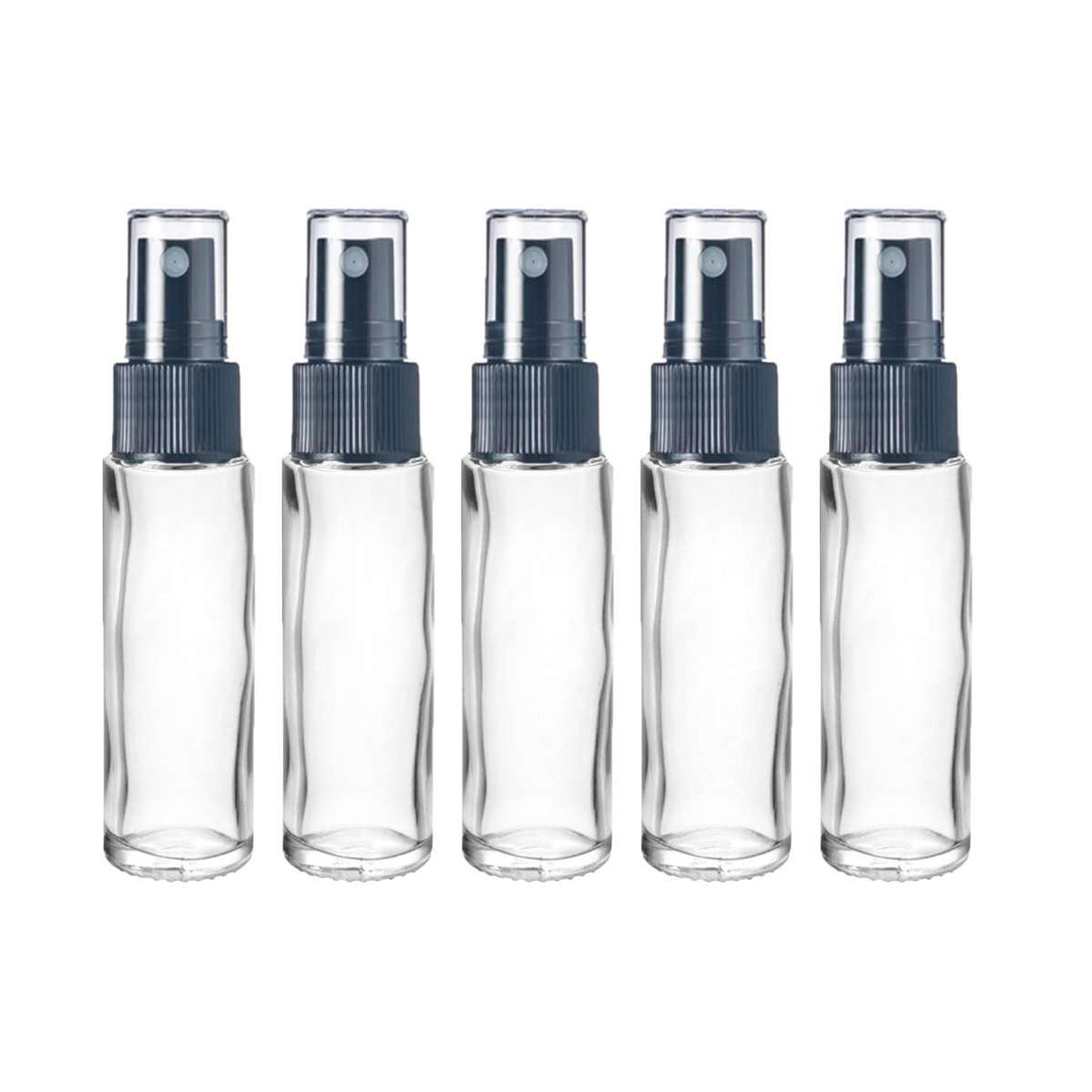 10 ml Clear Glass Vial w/ Black Fine Mist Tops (Pack of 5) Sample Bottles Your Oil Tools 