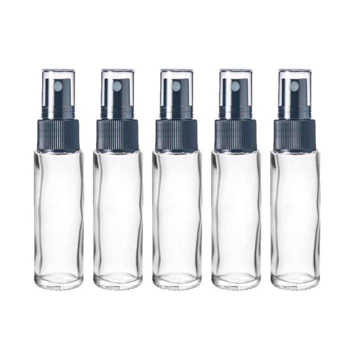 10 ml Clear Glass Vial w/ Black Fine Mist Tops (Pack of 5) Sample Bottles Your Oil Tools 