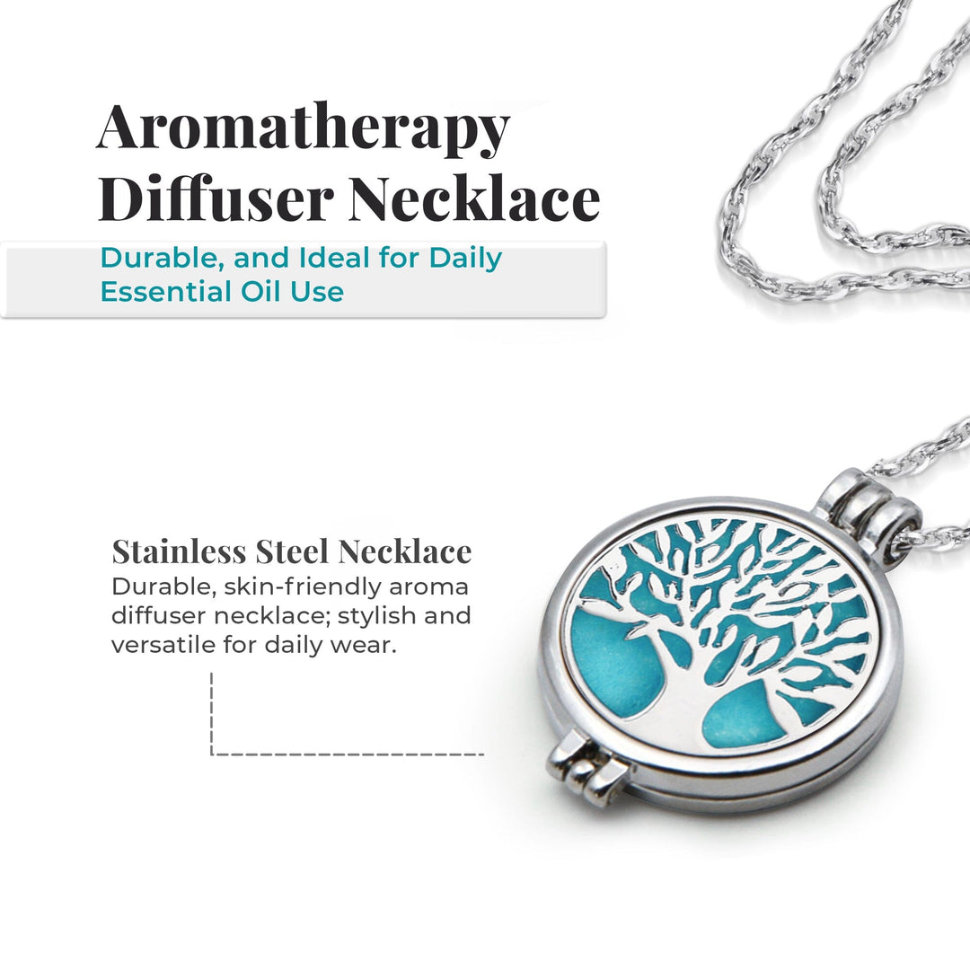 Tree of Life Diffuser Necklace Stainless Steel - Main Image