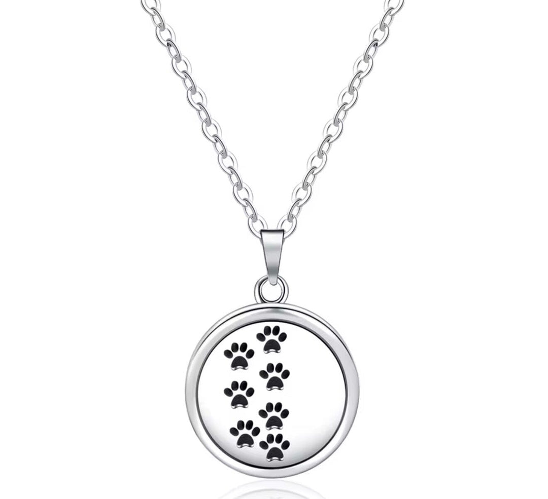 Aromatherapy Small Locket Necklace (Paws) Aroma Jewelry Your Oil Tools 