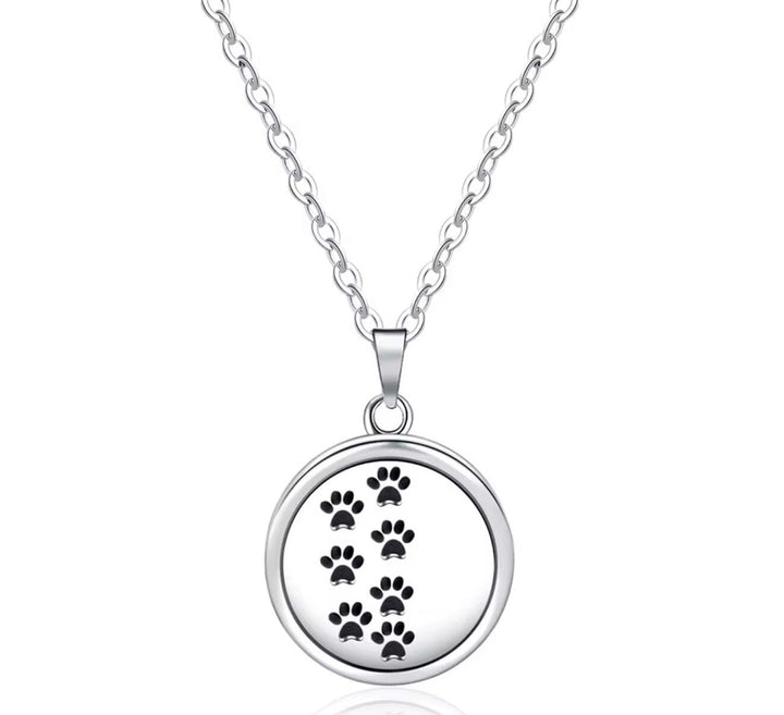 Aromatherapy Small Locket Necklace (Paws) Aroma Jewelry Your Oil Tools 