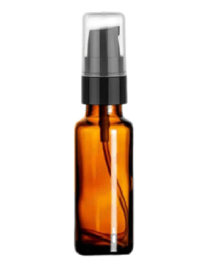 15ml Amber Glass Bottle w/ Treatment Pump at Your Oil Tools