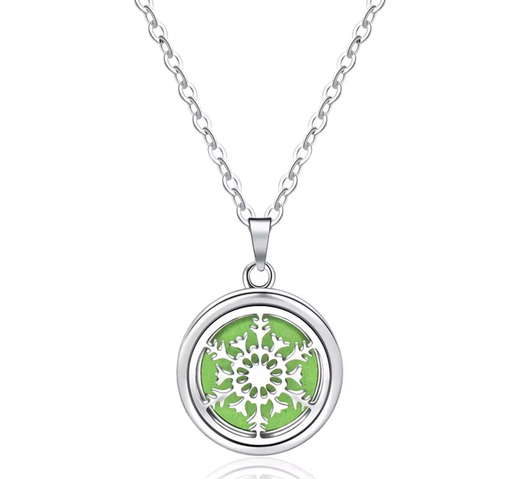 Aromatherapy Small Locket Necklace (Snowflake) Aroma Jewelry Your Oil Tools 