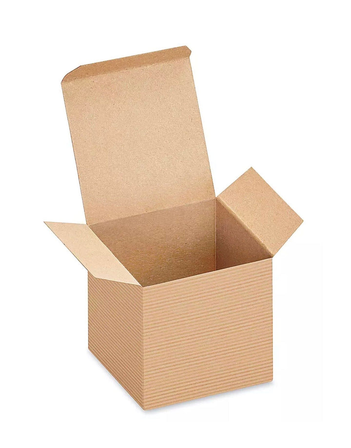 Gift Box – 3” x 3” x 3” Kraft Pinstripe (25 Pcs) Your Oil Tools 