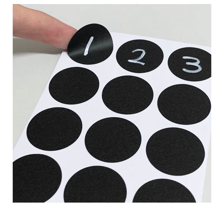 1” Round Chalkboard Labels Stickers – Erasable & Reusable (1 Sheet) Your Oil Tools 