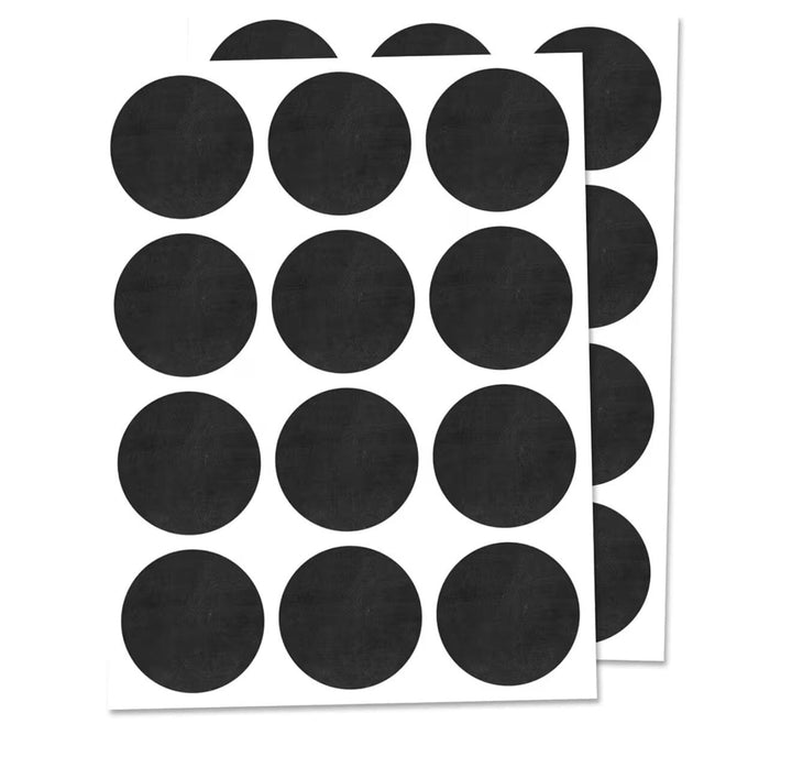1” Round Chalkboard Labels Stickers – Erasable & Reusable (1 Sheet) Your Oil Tools 