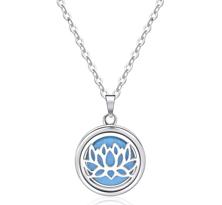 Aromatherapy Small Locket Necklace (lotus) Aroma Jewelry Your Oil Tools 