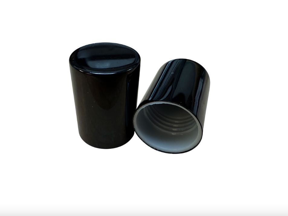 Roller Bottle Caps – Aluminum Shiny Black (Pack of 5) at Your Oil Tools