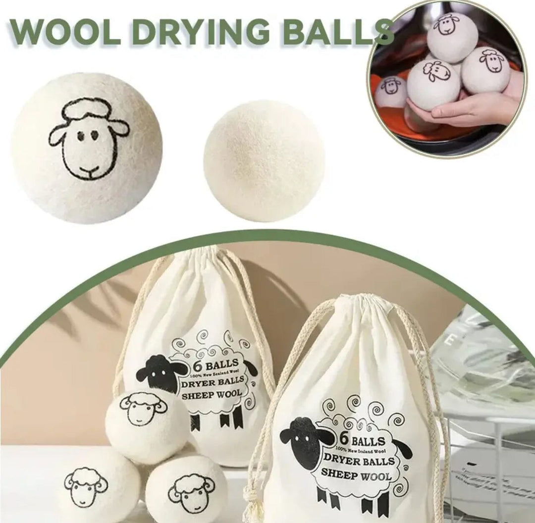 Wool Dryer Balls (Pack of 6) Accessories Your Oil Tools 