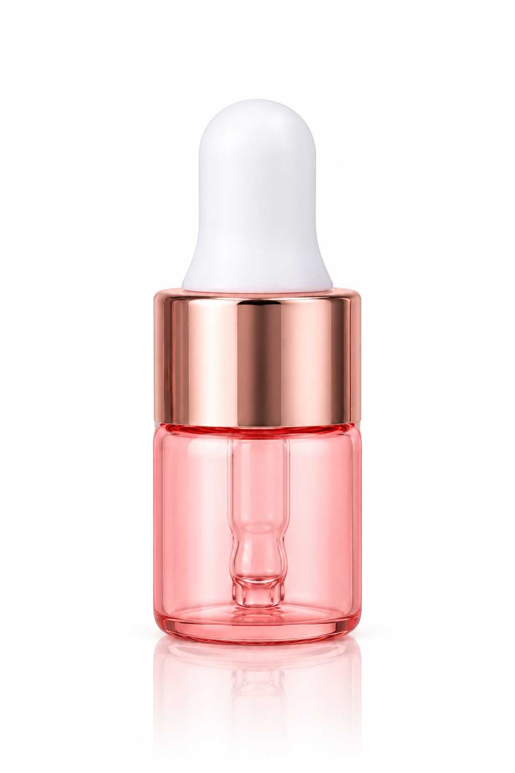 2 ml Pink Glass Vials w/ Rose Gold Dropper (Pack of 5)