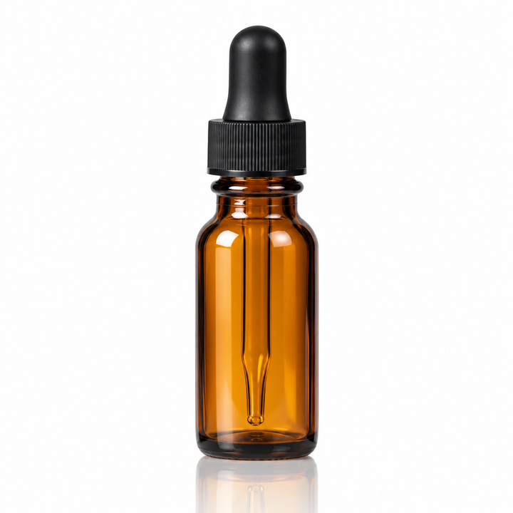15 ml Amber Glass Bottle w/ Dropper Top