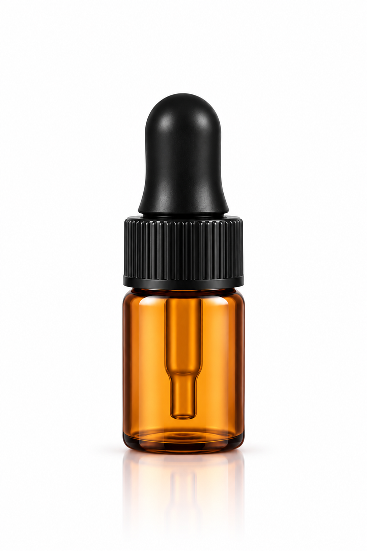 2 ml Amber Glass Vials w/ Black Droppers (Pack of 5)