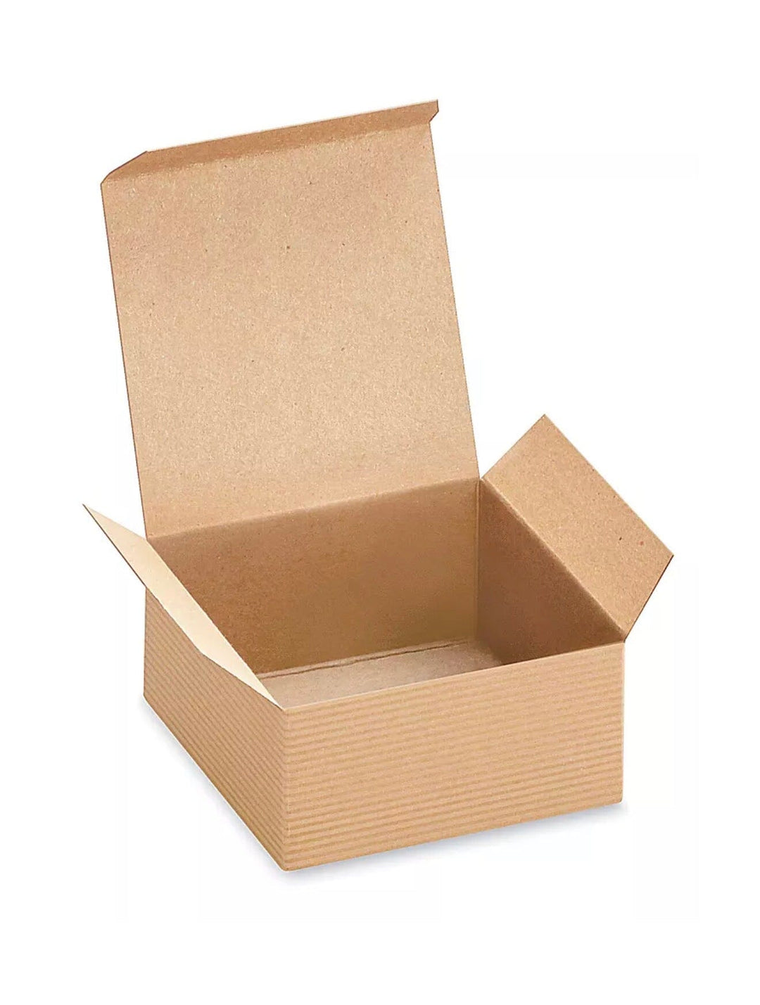 Gift Box – 4” x 4” x 2” Kraft Pinstripe (25 Pcs) Your Oil Tools 