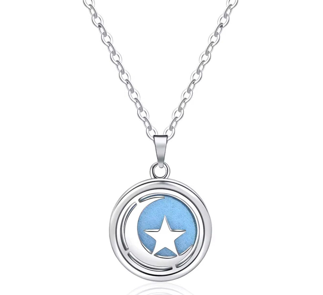 Aromatherapy Small Locket Necklace (Moon & Star) Aroma Jewelry Your Oil Tools 