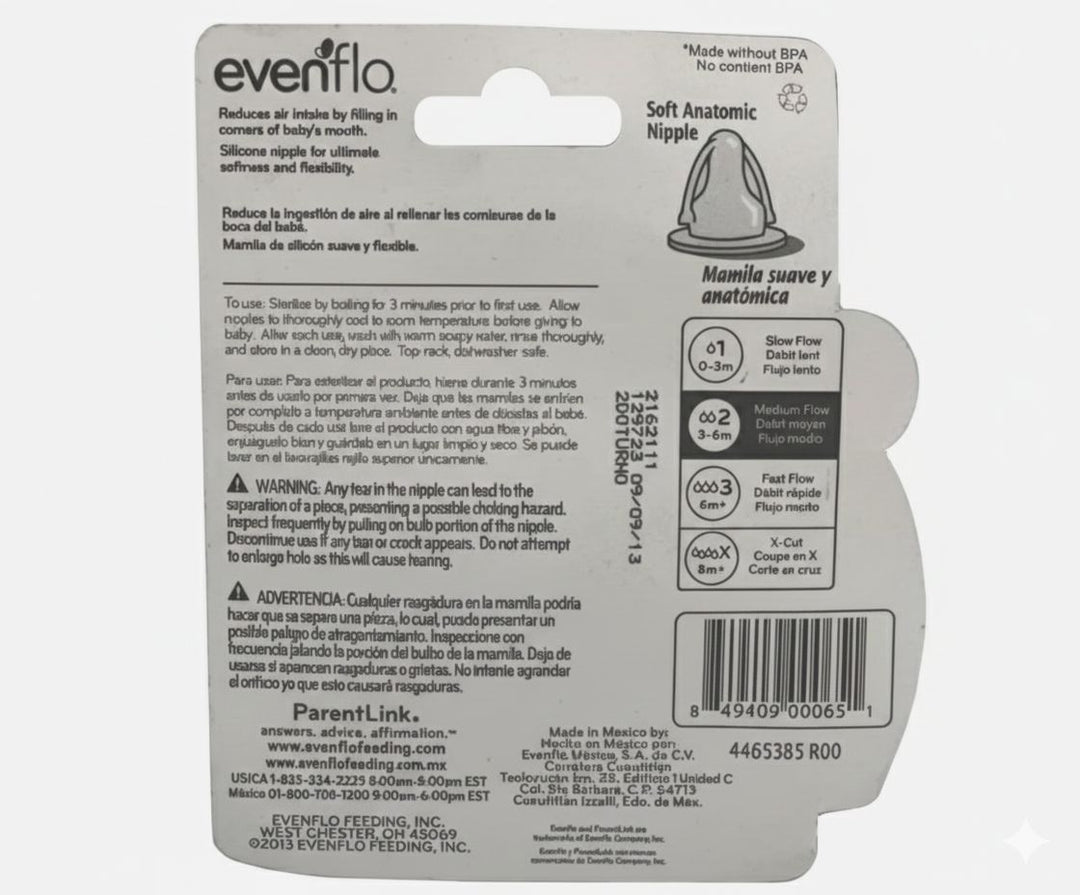 Evenflo Distroller Silicone Anatomic Nipples with Cleaning Brush (3m+) Your Oil Tools 