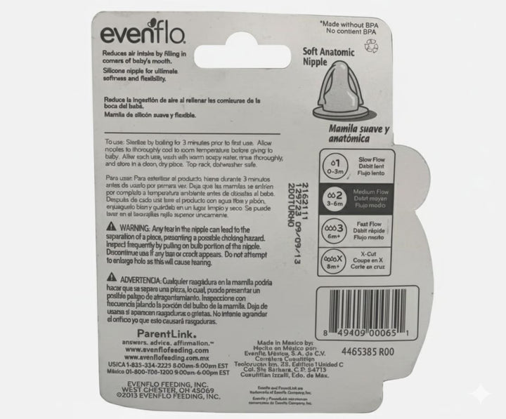 Evenflo Distroller Silicone Anatomic Nipples with Cleaning Brush (3m+) Your Oil Tools 