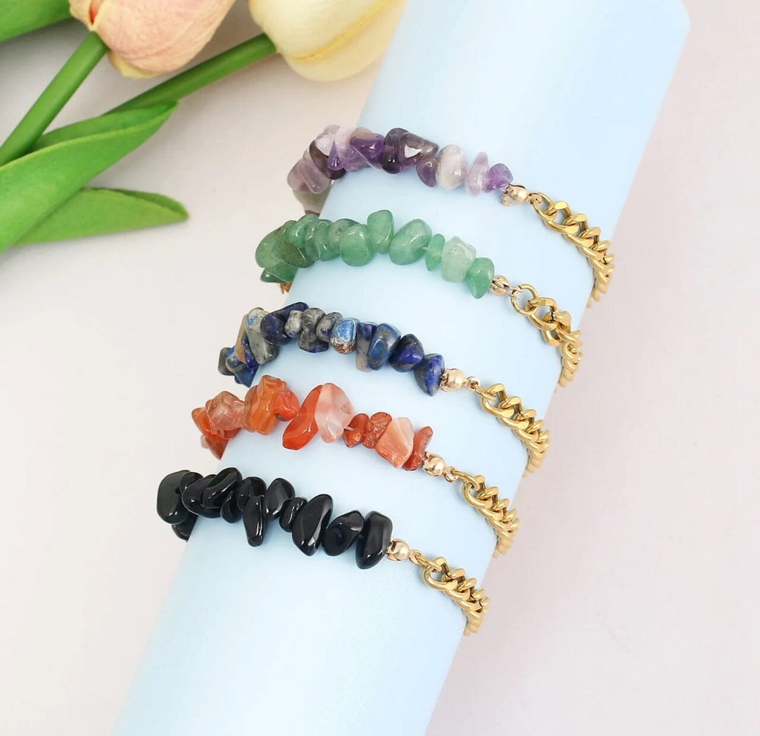 Natural Gemstone Bracelets (Rose Quratz) Aroma Jewelry Your Oil Tools 