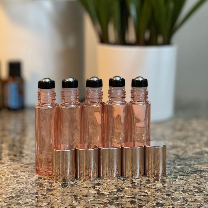 10ml Rose Gold Glass Bottles W/Stainless Rollers & Rose Gold Metal Caps Gift Box (Coming Soon) Your Oil Tools 