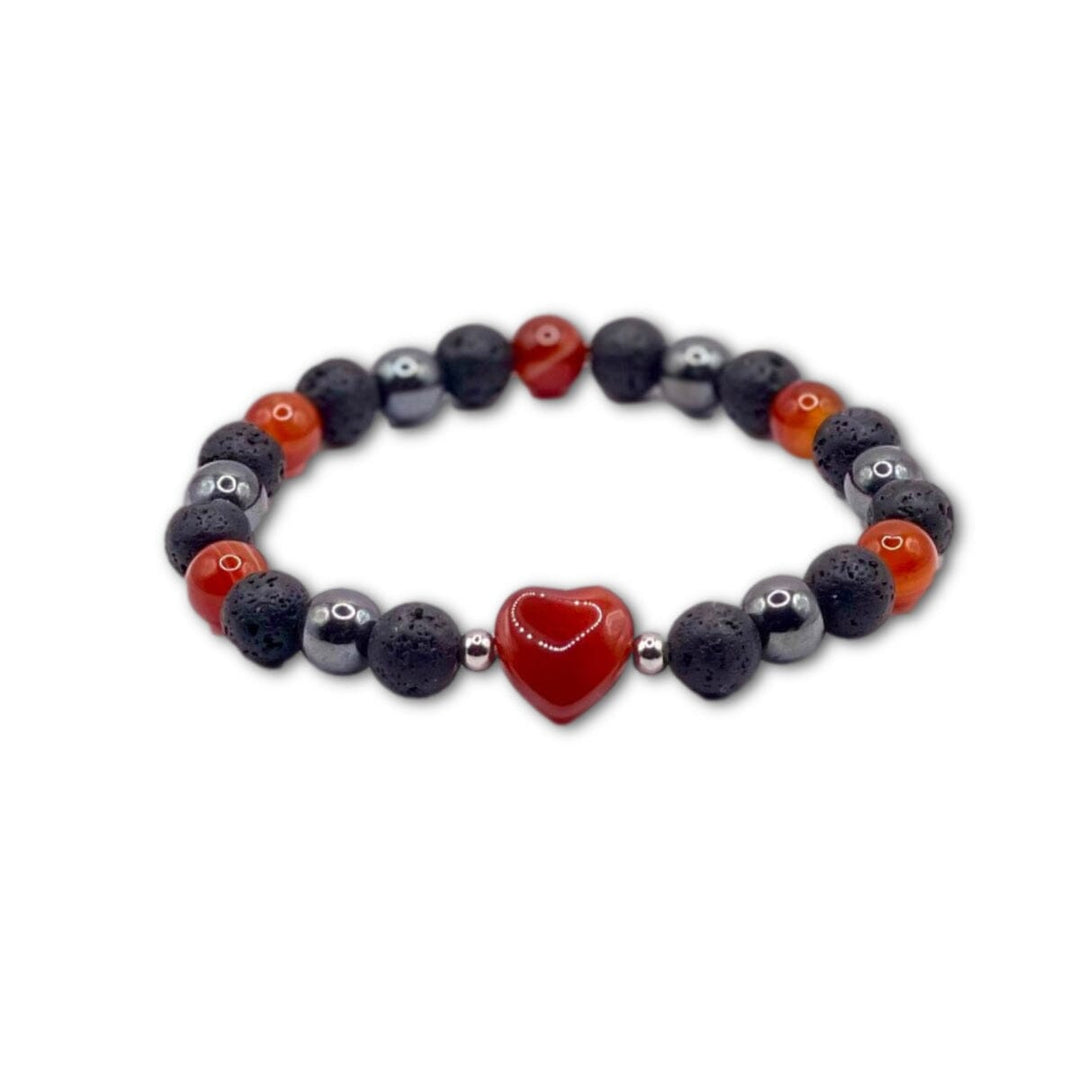 Aromatherapy Gem & Lava Heart Bracelet (red Jasper) Aroma Jewelry Your Oil Tools 