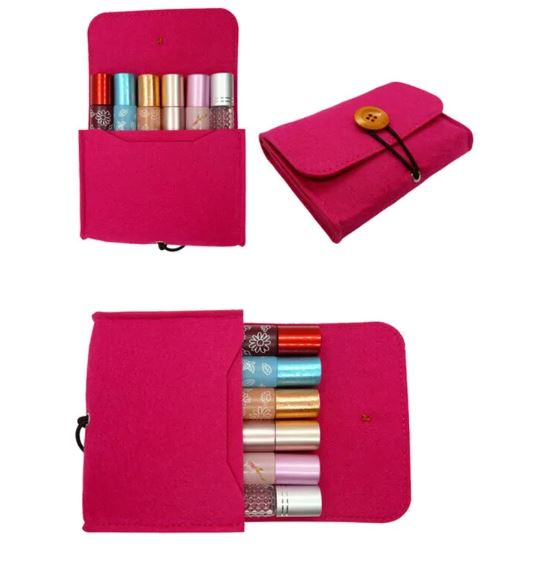 Felt Essential Oil Case for 6 10ML Roller Bottles (Red) (Coming Soon) Cases Your Oil Tools 