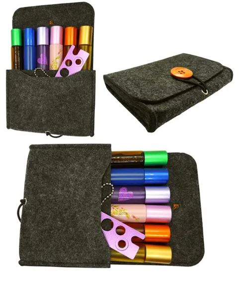 Felt Essential Oil Case for 6 10ML Roller Bottles (Purple) (Coming Soon) Cases Your Oil Tools 