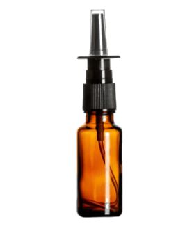 15 ml Amber Glass Bottle w/ Black Nasal Atomizer at Your Oil Tools